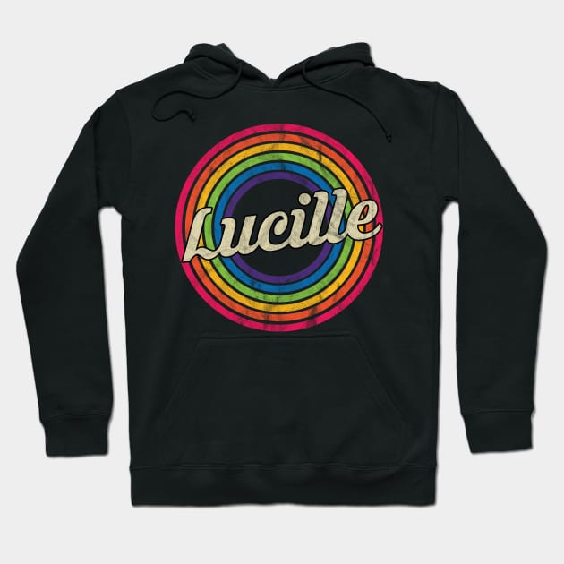 Lucille - Retro Rainbow Faded-Style Hoodie by MaydenArt